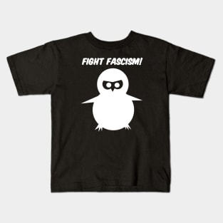 Fight Fascism Chick (White) Kids T-Shirt